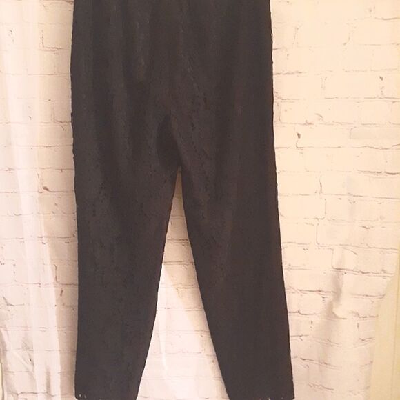 J.Crew Black Lace Skinny Leg Pants,Lined Pockets Elastic Waist sz 2 True to size - Picture 5 of 6